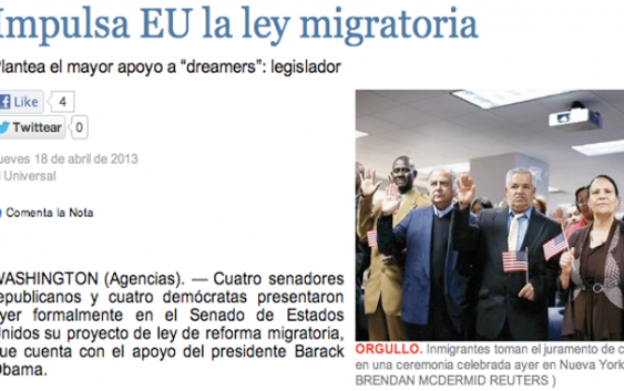 U.S. immigration bill proposal a top story for one country abroad